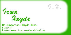 irma hayde business card